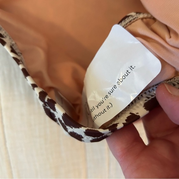 J. Crew Ruched Bandeau Leopard Print One Piece Swimsuit. Size 24. - Picture 7 of 14